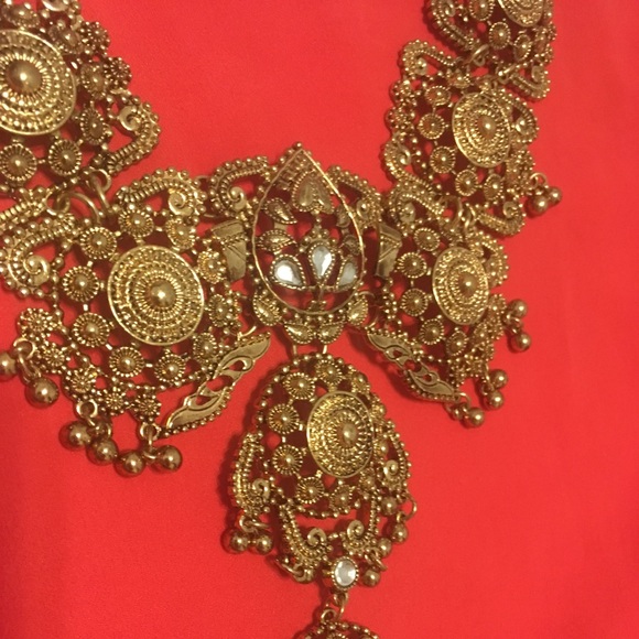 Gold Jeweled Necklace~Charming Charlie’s - Picture 2 of 7